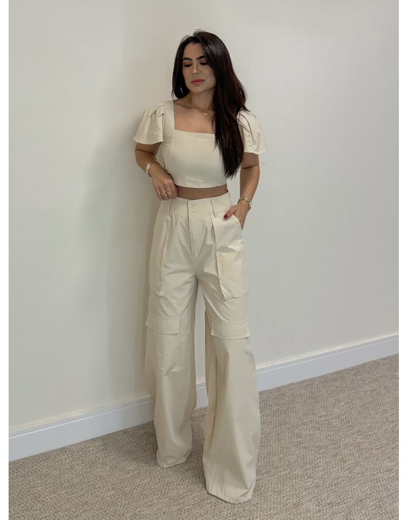 Conjunto Tricoline Areia - Loja La Mina 