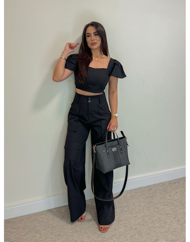 Conjunto Tricoline Preto - Loja La Mina 