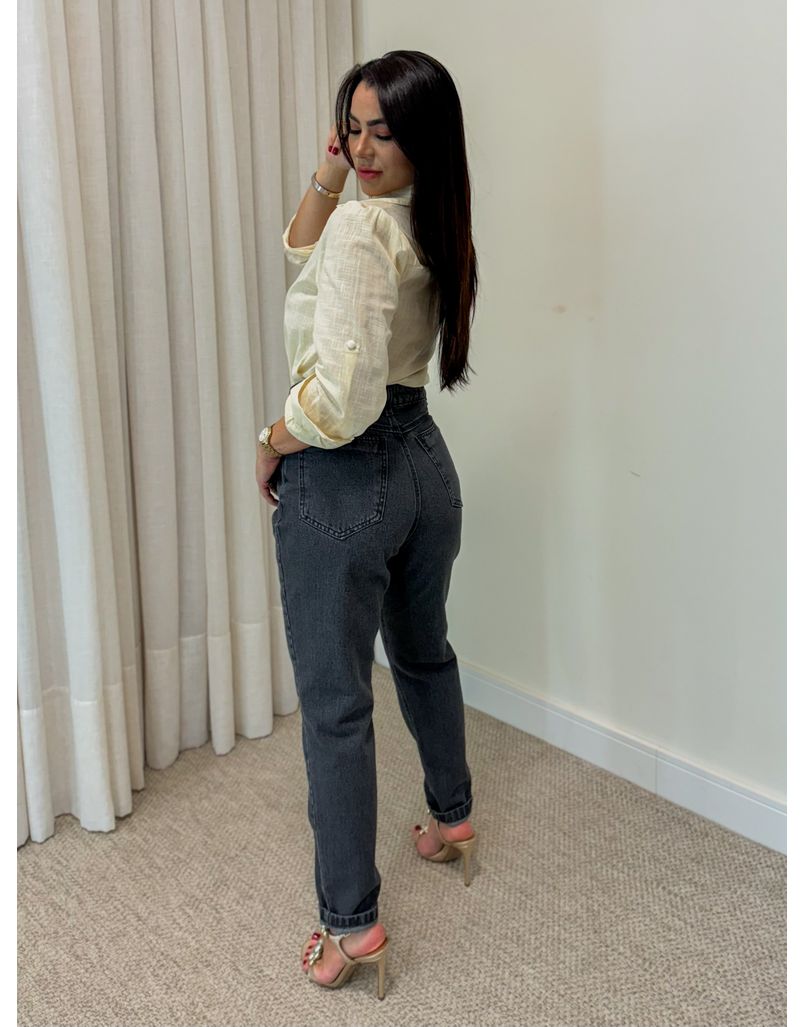 Calça Jeans Mom Black