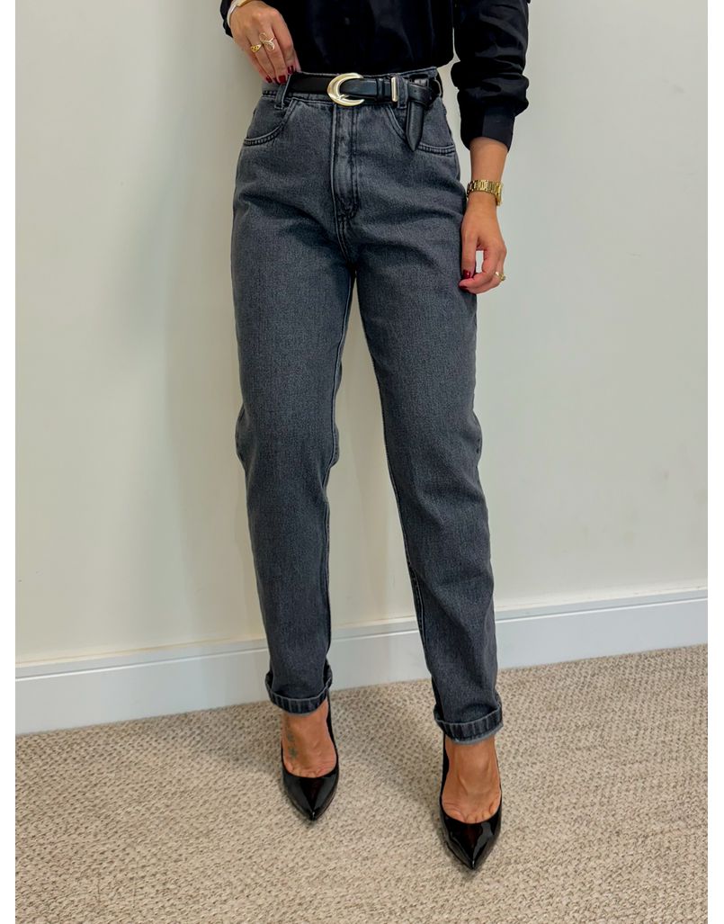Calça Jeans Mom Black