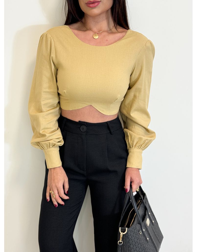 Blusa Linho Lulu Cáqui