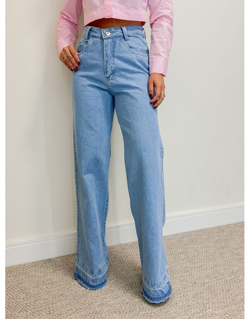 Calça Wide Leg Barra