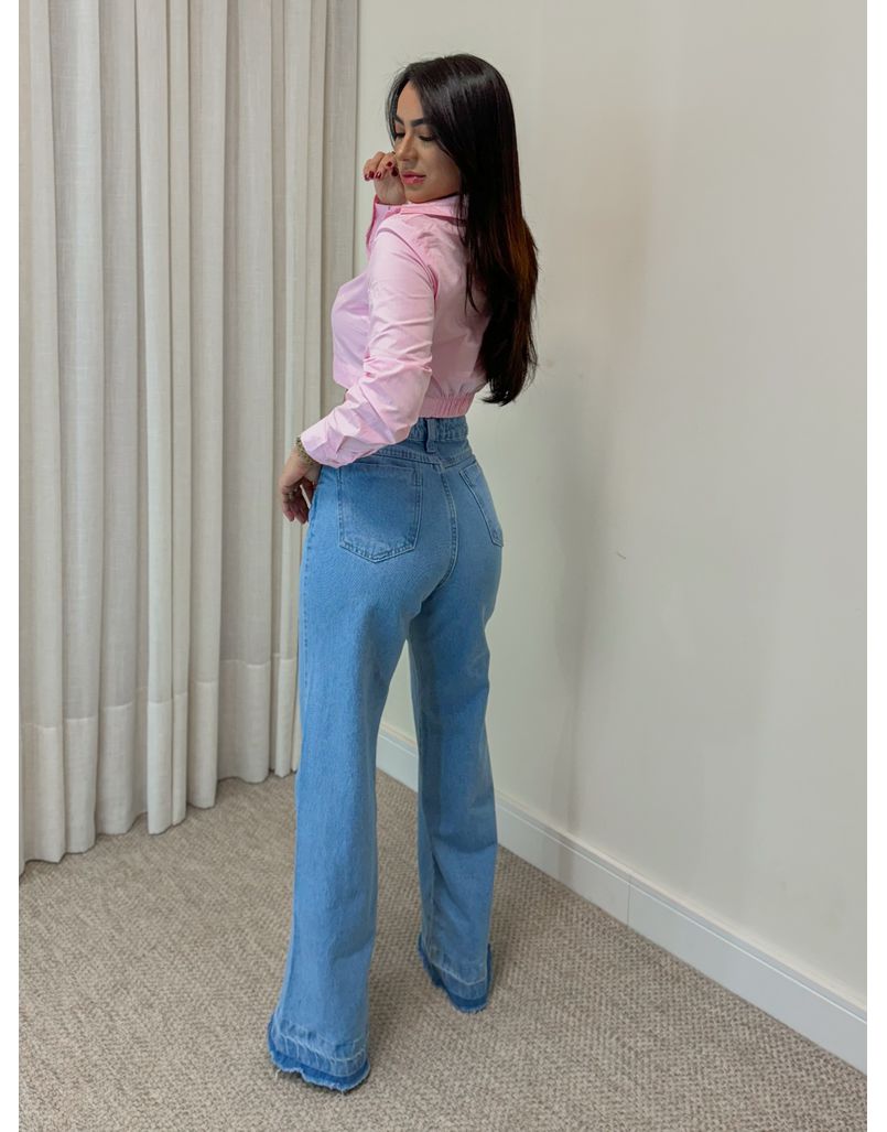Calça Wide Leg Barra
