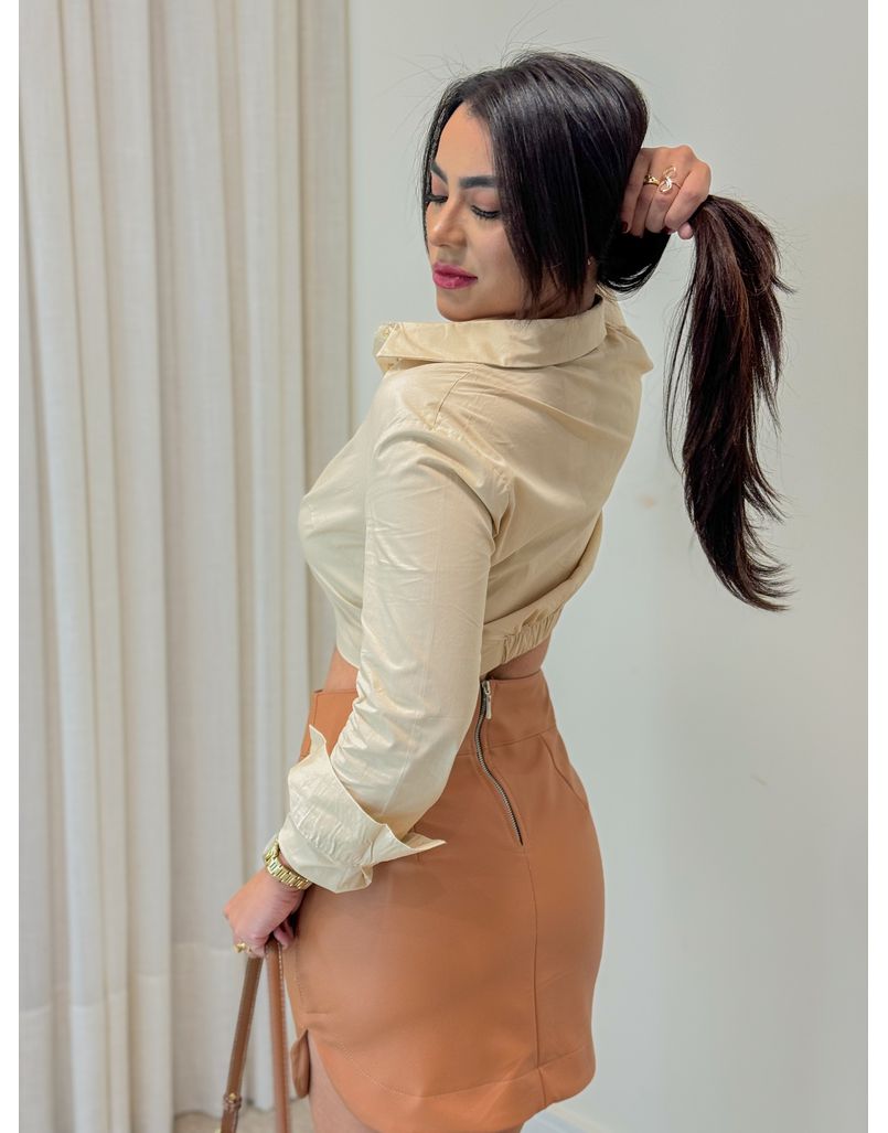 Saia Couro Fake Heloisa Avelã