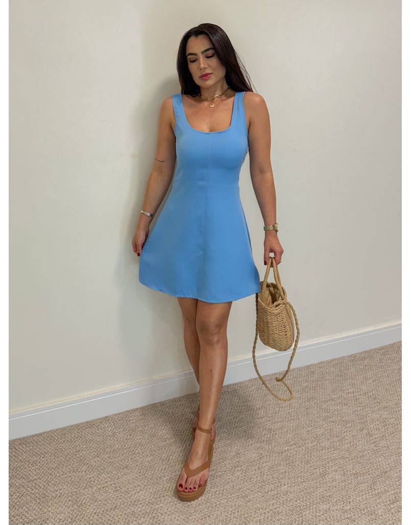Vestido Basic Alça Mia Azul - Loja La Mina 