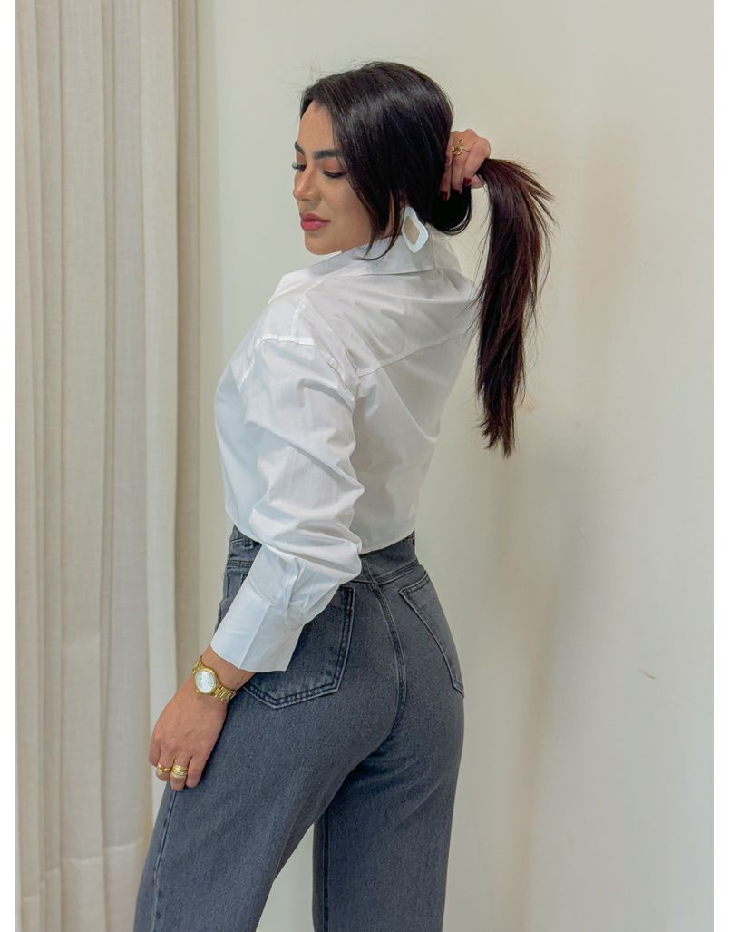 Cropped Camisa Tricoline Portugal Branco