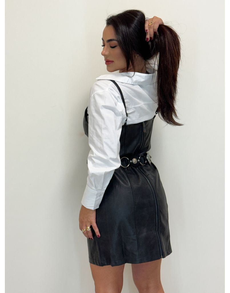 Vestido Couro Fake Fanni Preto