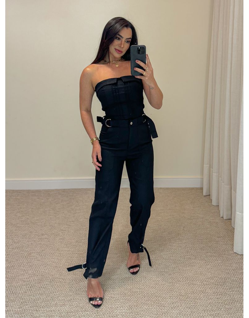 Conjunto Calça Linho Preto