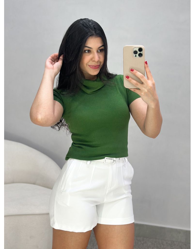 Blusa Gola Alta Tricot Dora Verde