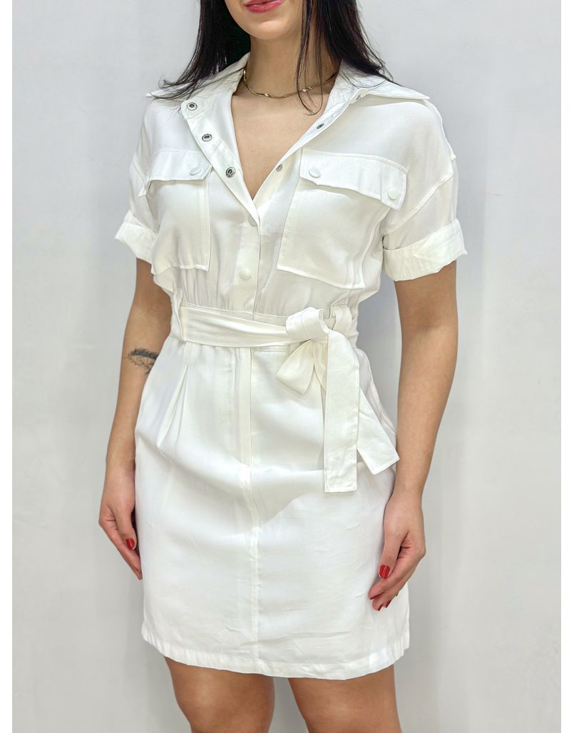 Vestido Botões Branco - Loja La Mina 
