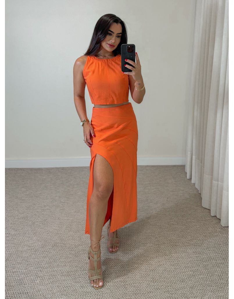 Conjunto Viscolinho Dublin Laranja - Loja La Mina 