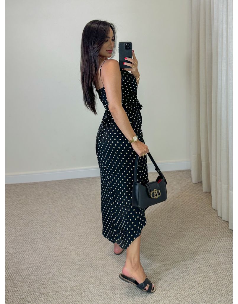 Vestido Alcinha Poá Preto