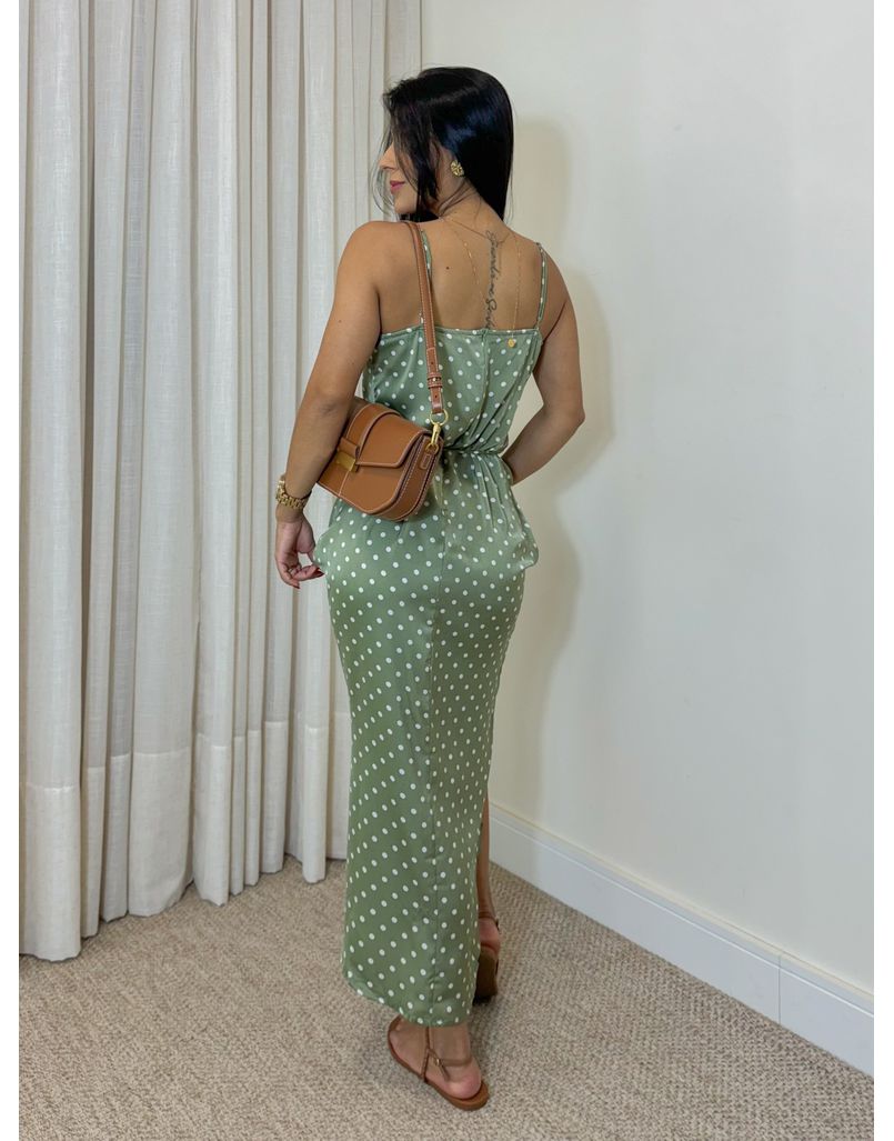 Vestido Alcinha Poá Verde