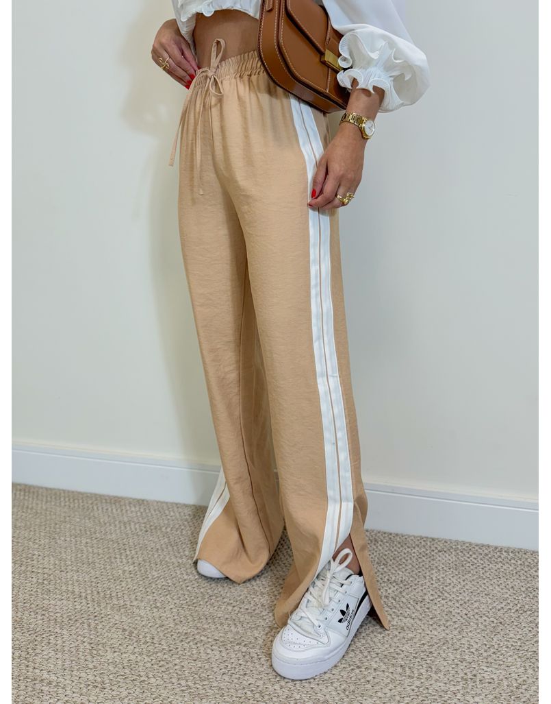 Calça Pantalona Listra Líbano Areia
