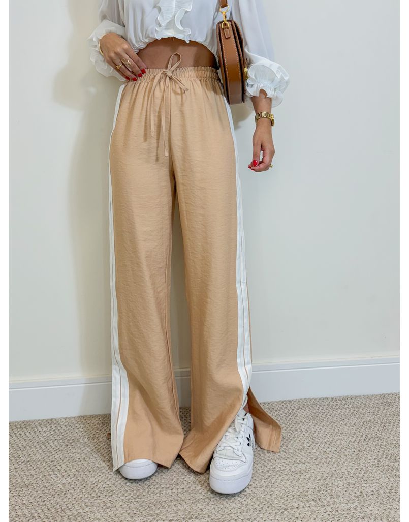 Calça Pantalona Listra Líbano Areia