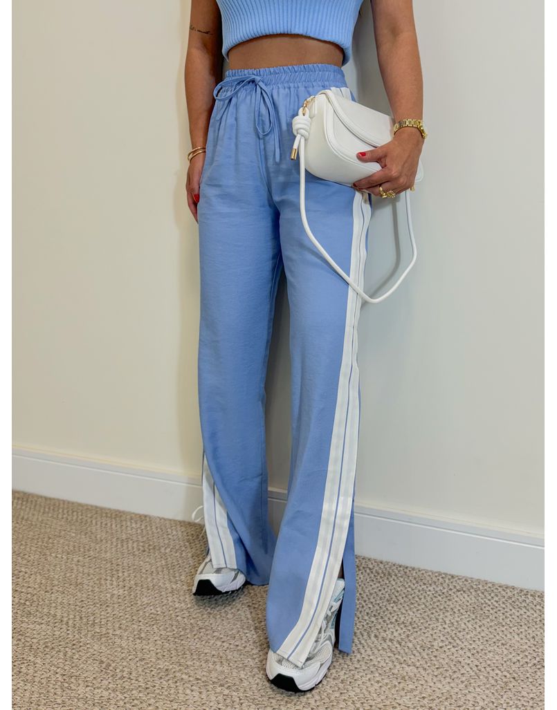Calça Pantalona Listra Líbano Azul - Loja La Mina 
