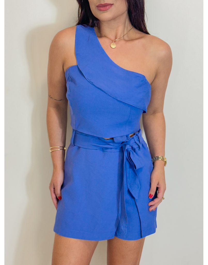 Conjunto Short Saia Líbia Azul 