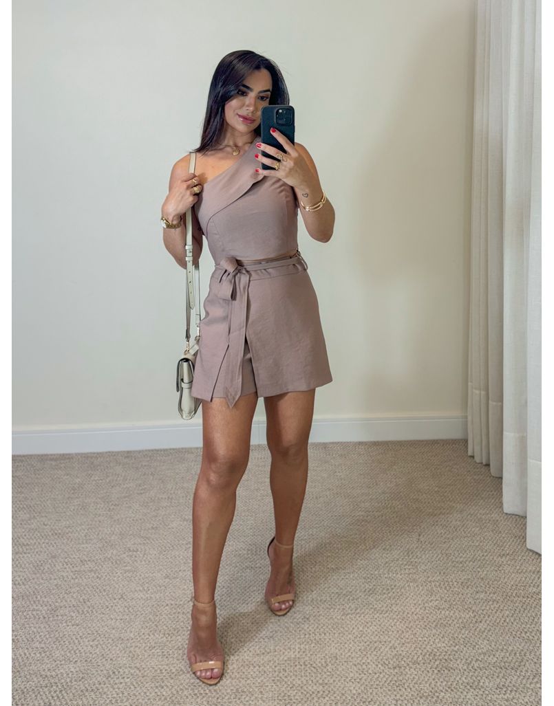 Conjunto Short Saia Líbia Avelã