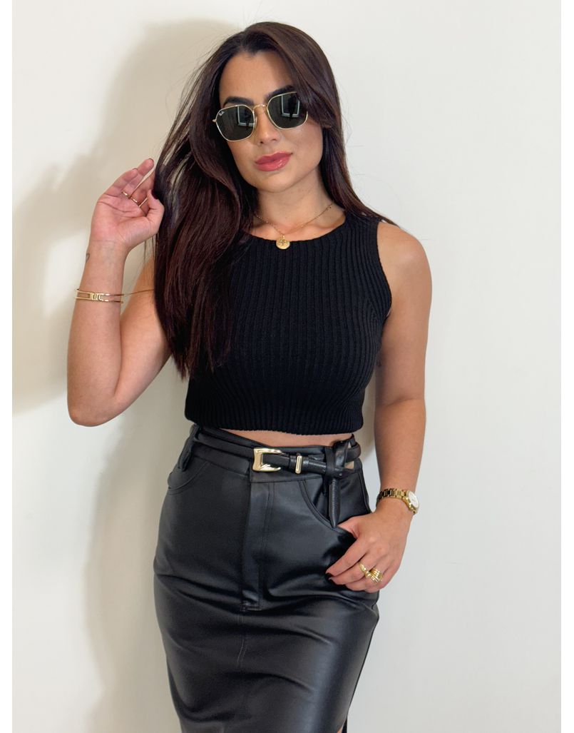 Cropped Tricot Celinne Preto 