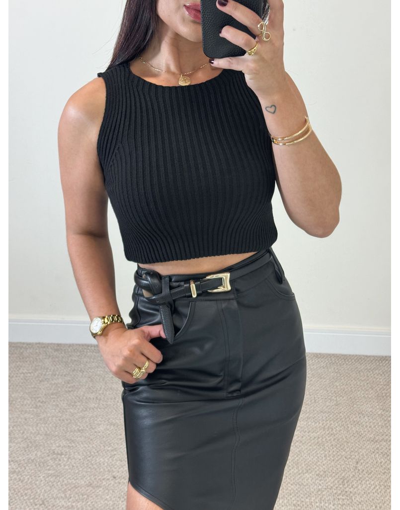 Cropped Tricot Celinne Preto 