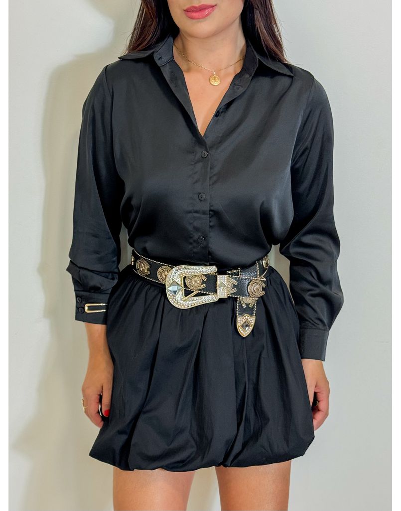 Camisa Seda Preta