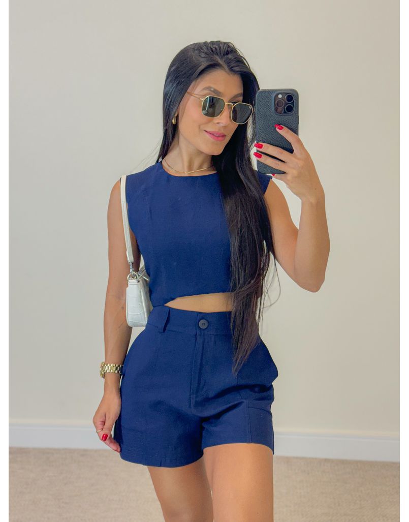 Conjunto Short Mali Marinho