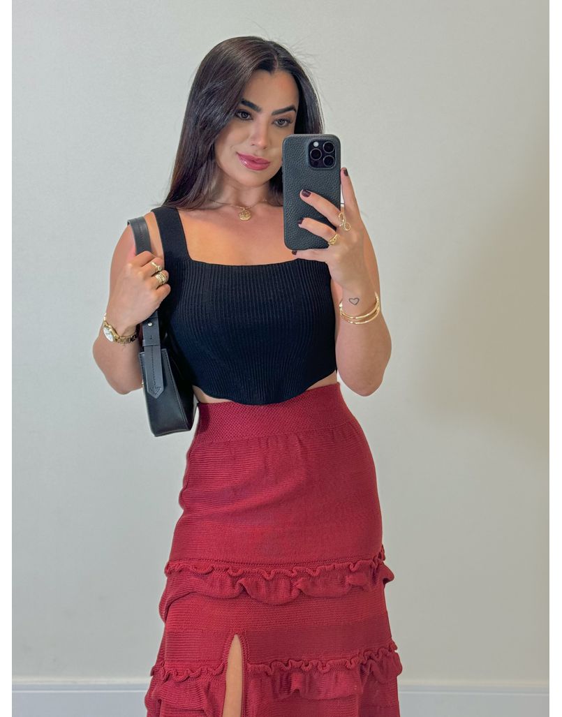 Cropped Tricot Laís Preto - Loja La Mina 