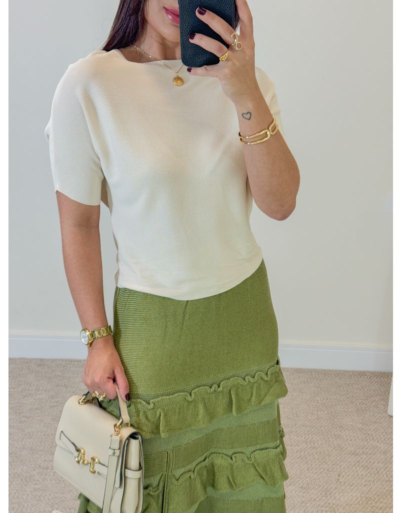 Cropped Tricot Lúcia Areia
