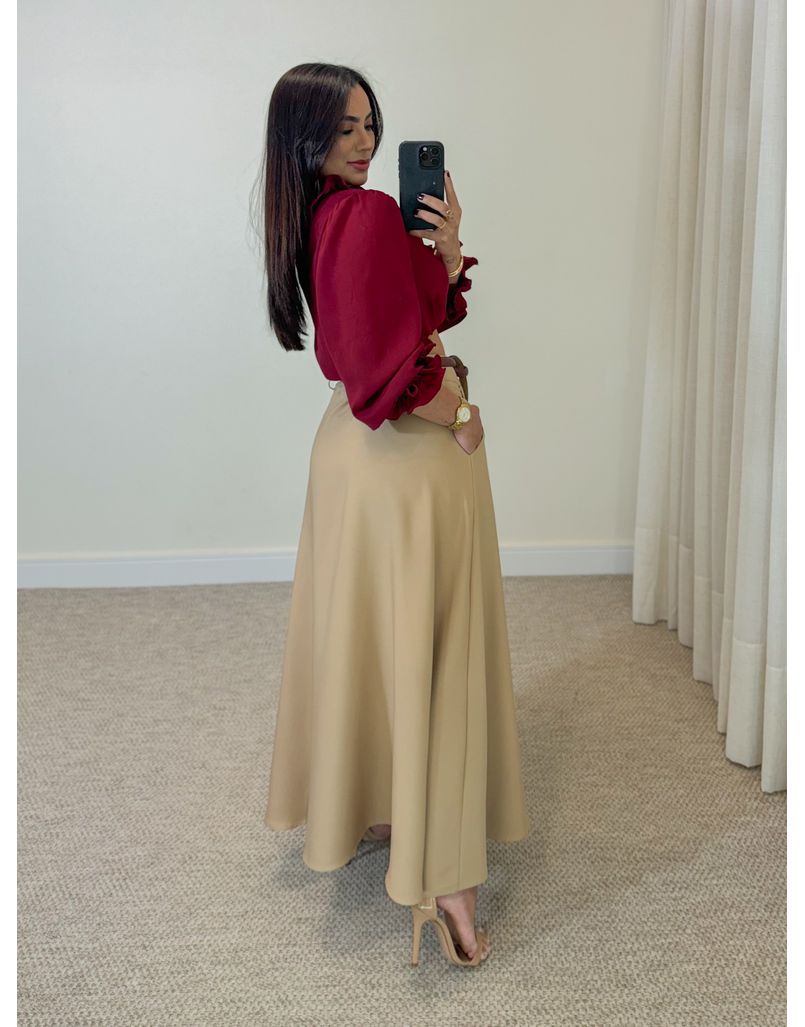 Saia Midi Nanda Nude