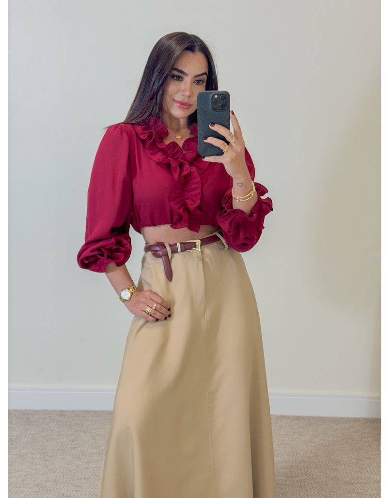 Saia Midi Nanda Nude