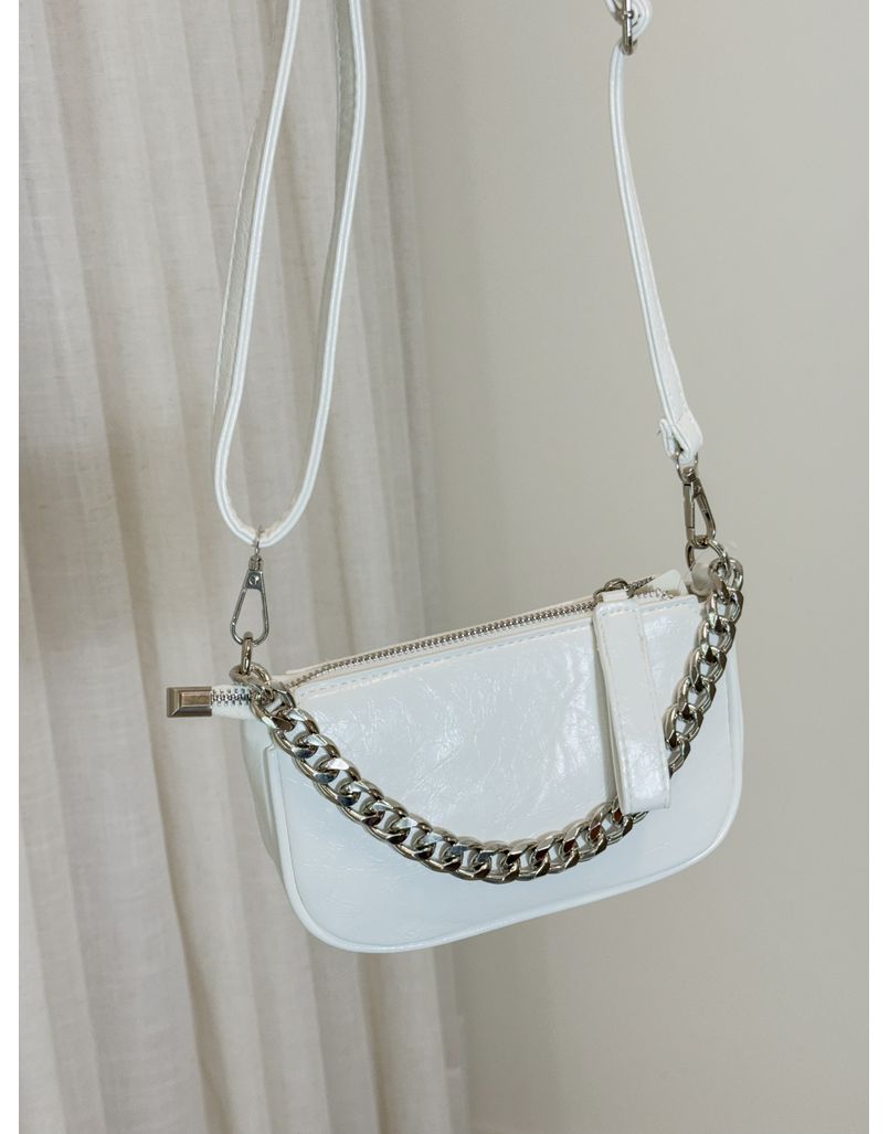 Bolsa Alça Corrente Branca