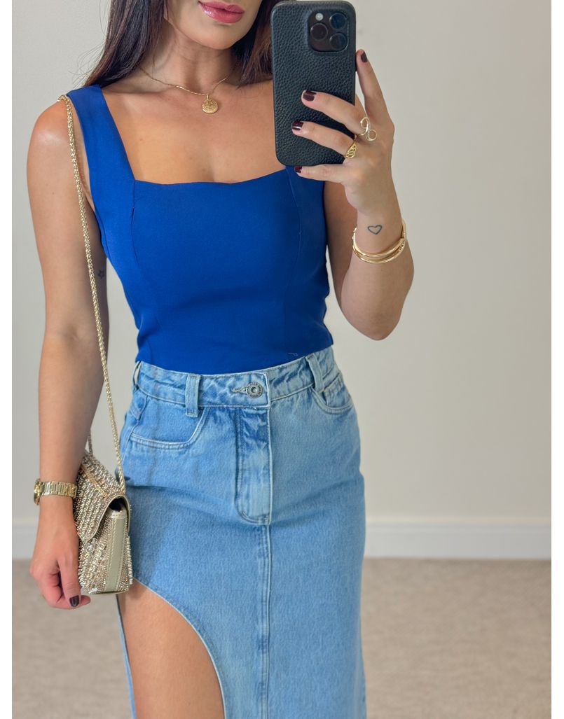 Cropped Alça Luiza Azul