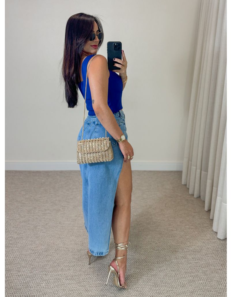 Cropped Alça Luiza Azul