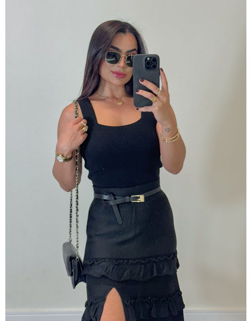 Cropped Alça Tricot Raissa Preto