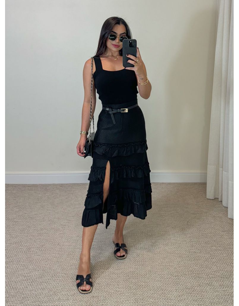 Cropped Alça Tricot Raissa Preto