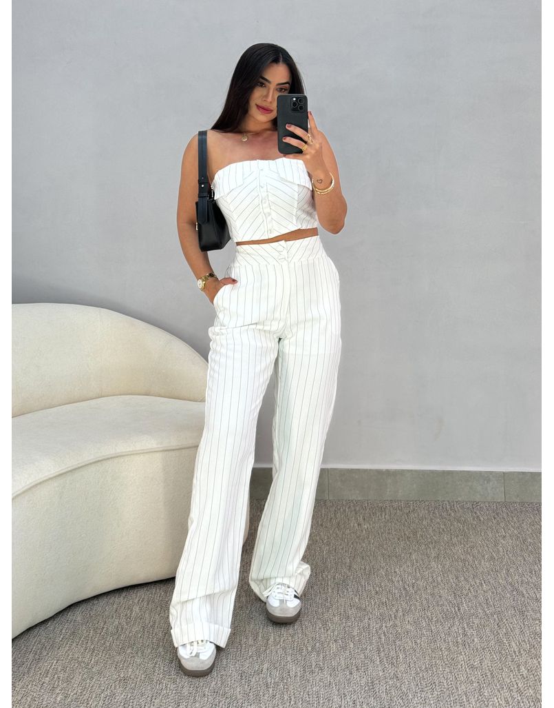 Conjunto Risca de Giz Branco - Loja La Mina 