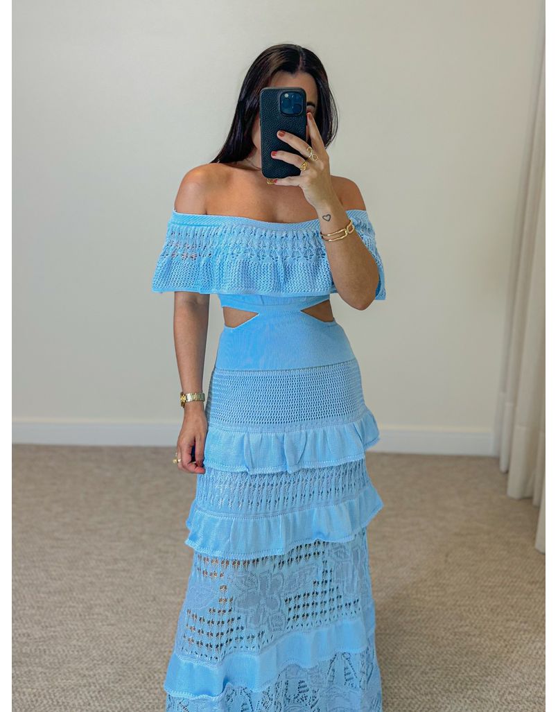 Vestido Tricot Nay Azul