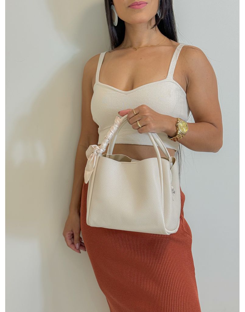 Bolsa Laço Gio Marfim - Loja La Mina 