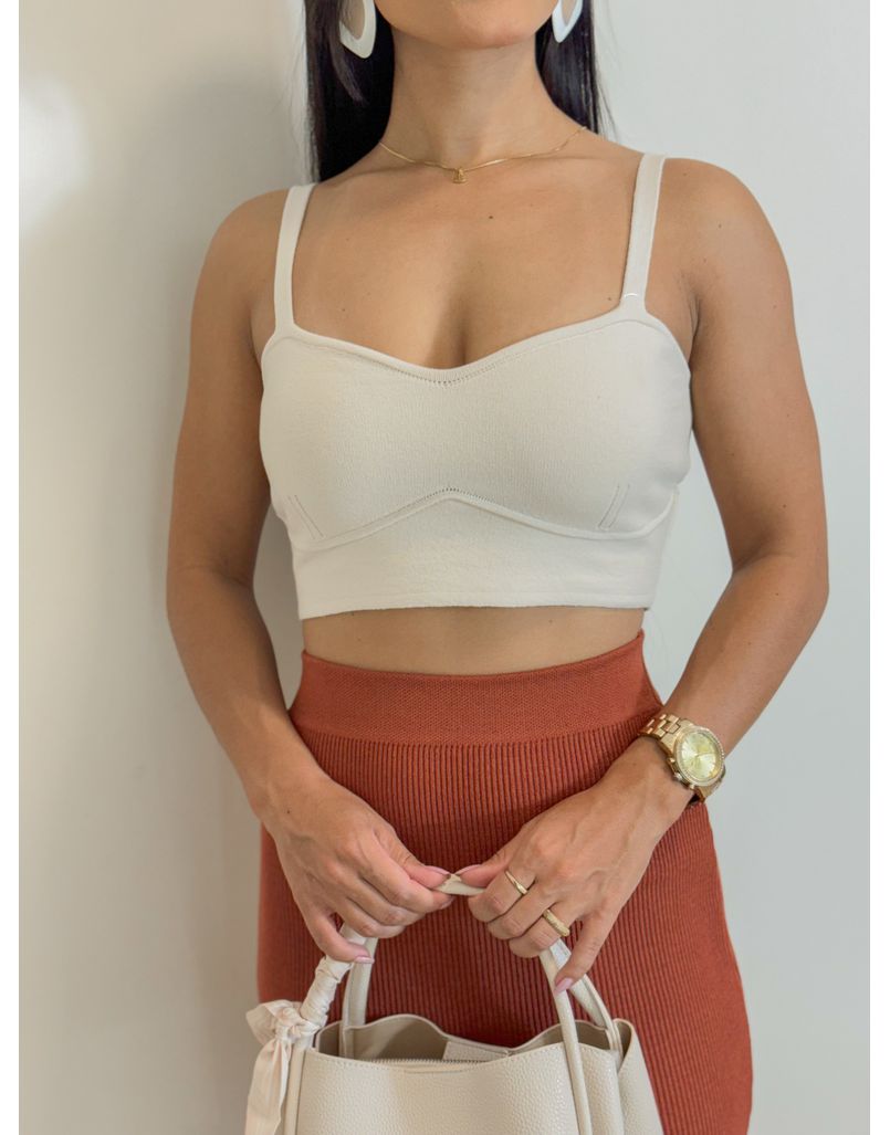 Cropped Tricot Alça Kenia Creme
