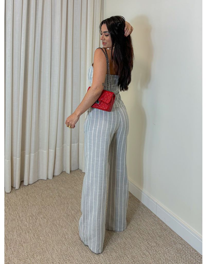 Conjunto Listrado Cinza