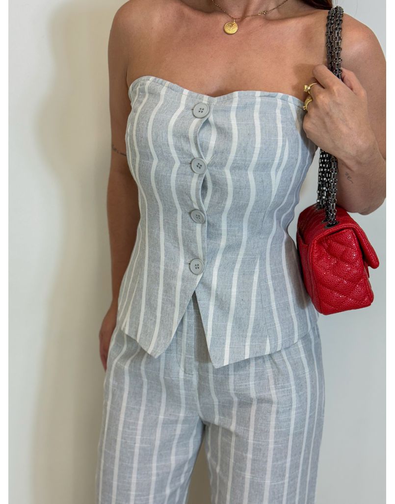 Conjunto Listrado Cinza