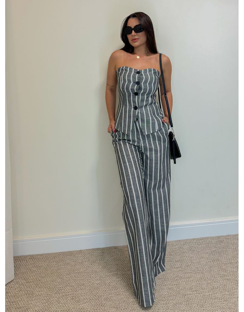 Conjunto Listrado Chumbo