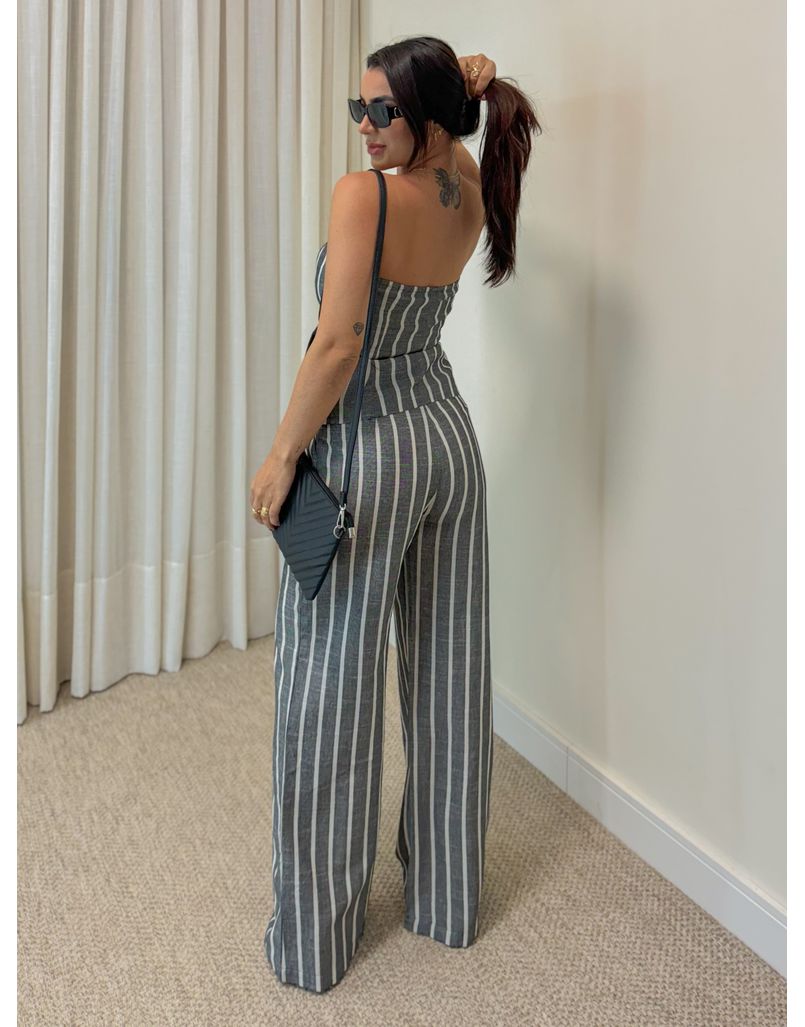 Conjunto Listrado Chumbo