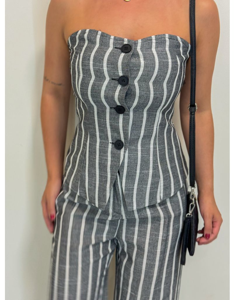 Conjunto Listrado Chumbo