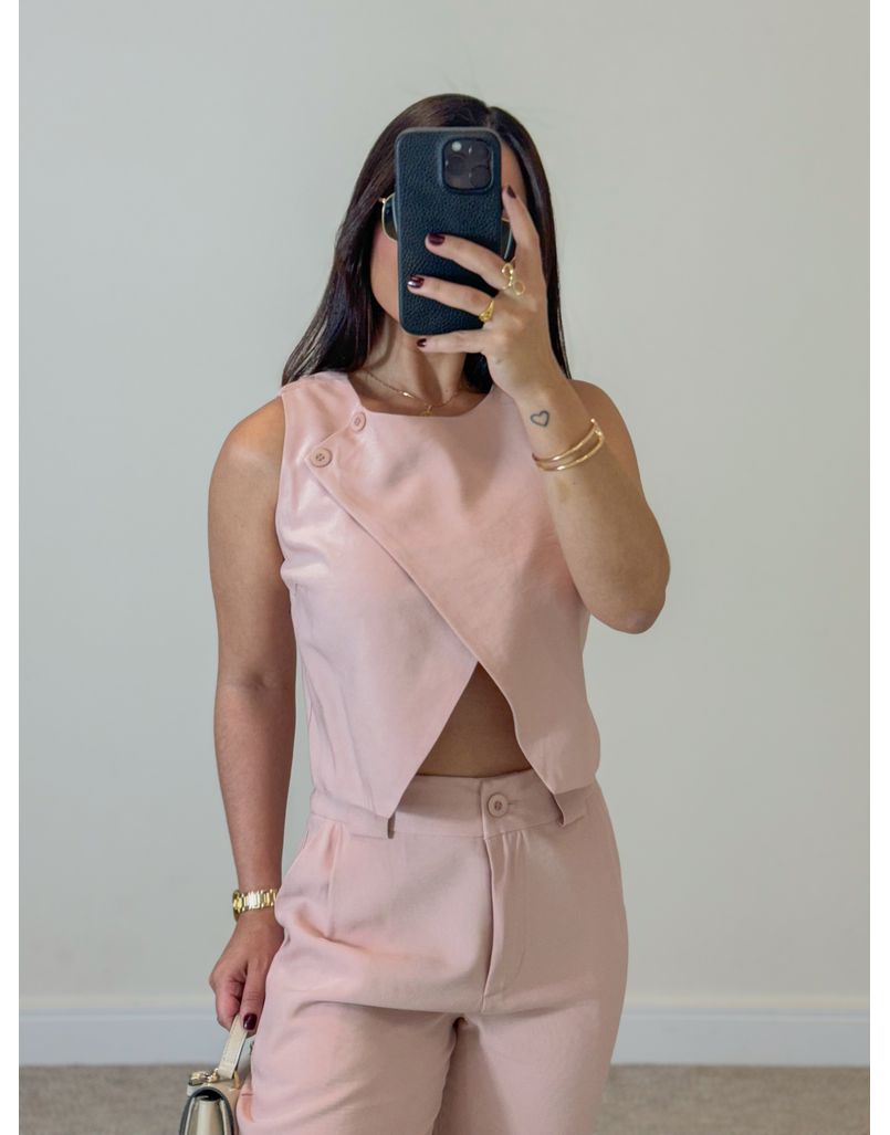 Conjunto Calça Filipinas Rosa Chá 