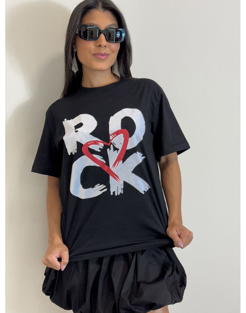 Camiseta Rock Love Preta - Loja La Mina 