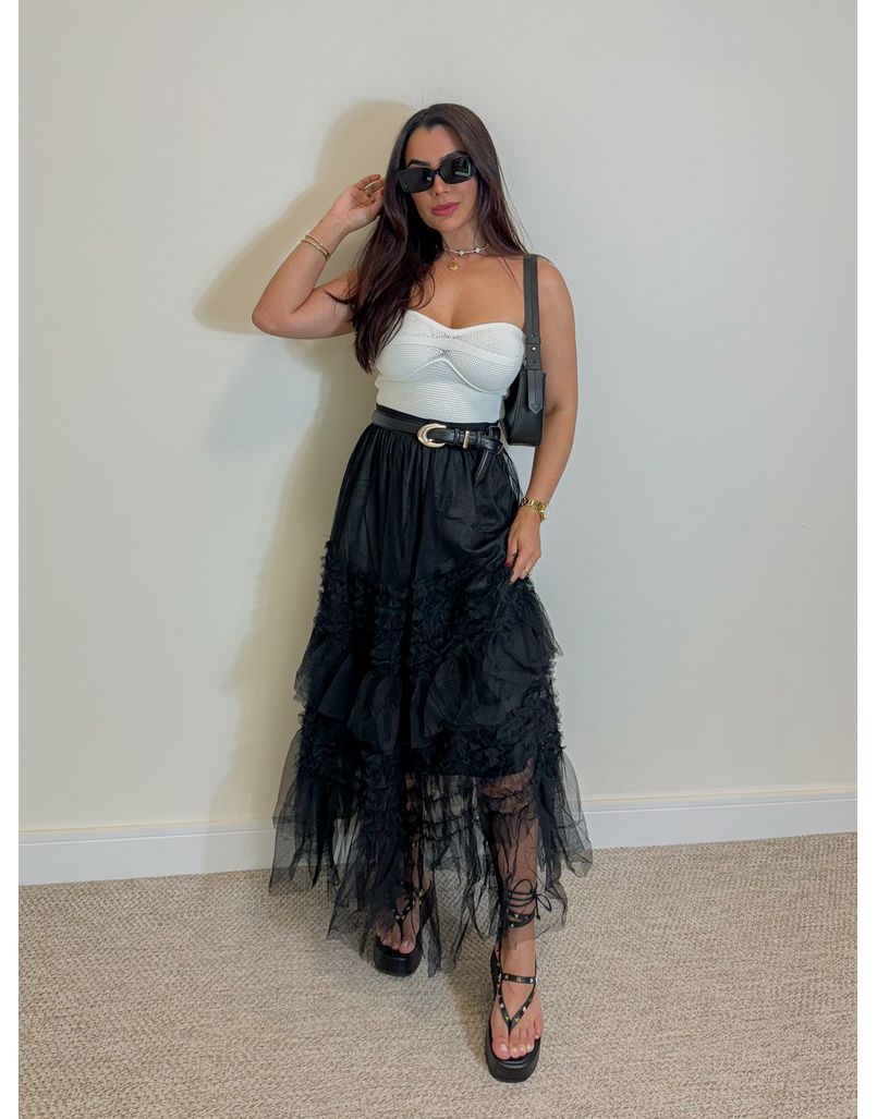 Saia Tule Veneza Preto - Loja La Mina 