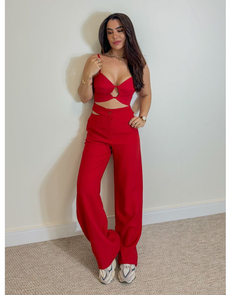 Conjunto Calça Luciana Vermelho - Loja La Mina 
