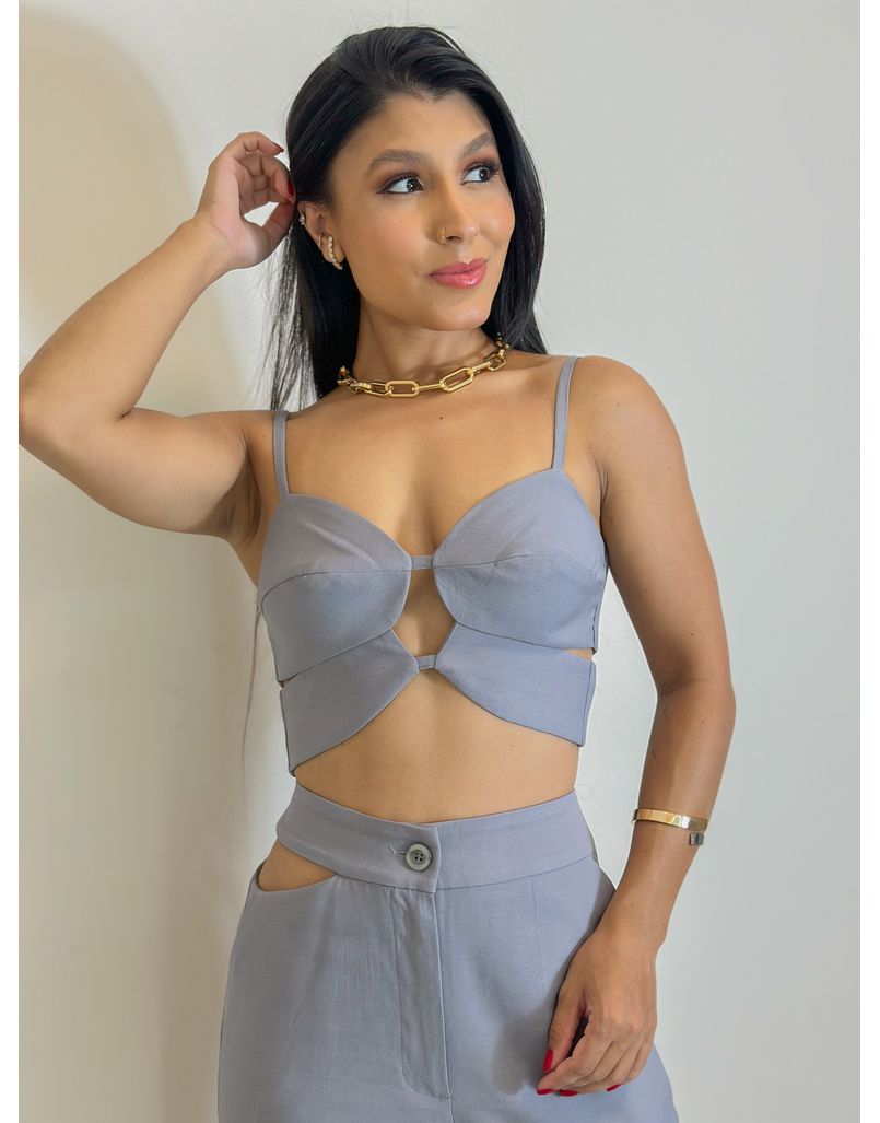 Conjunto Calça Luciana Cinza