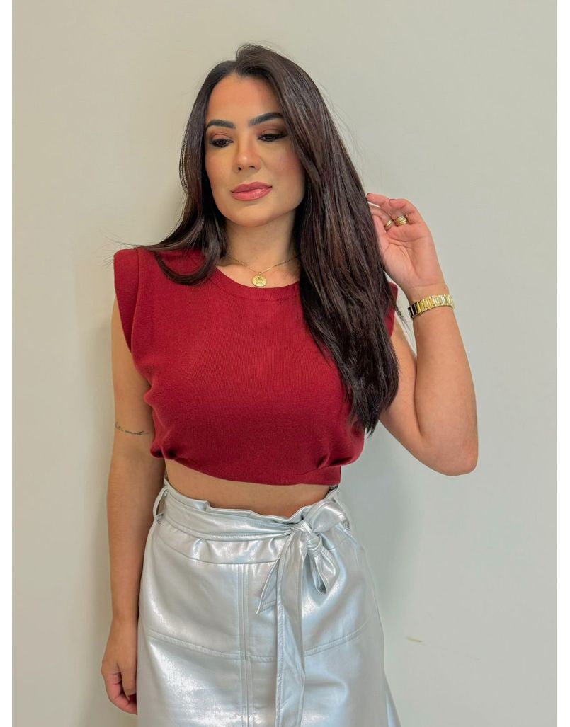Blusa Tricot Muscle Tee Cherry - Loja La Mina 